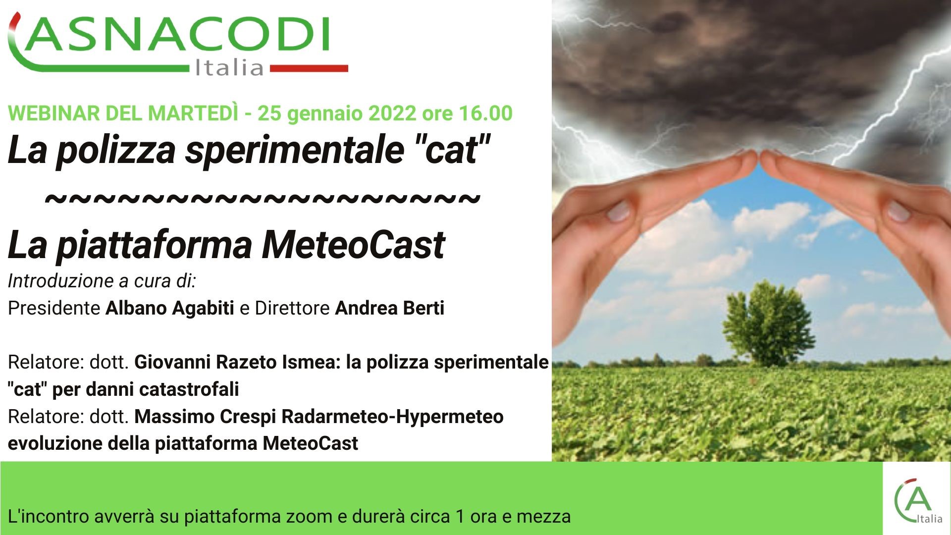 [Webinar] La polizza sperimentale “cat” - La piattaforma “MeteoCast”