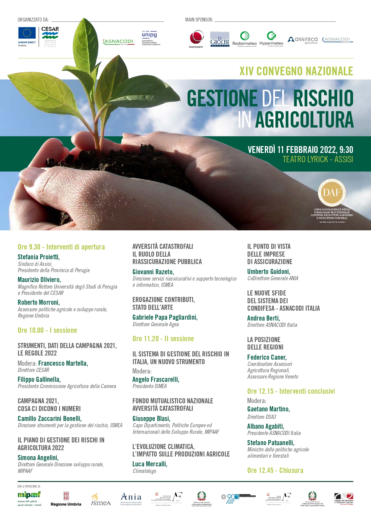 XIV Convegno Nazionale sulla gestione del rischio in agricoltura