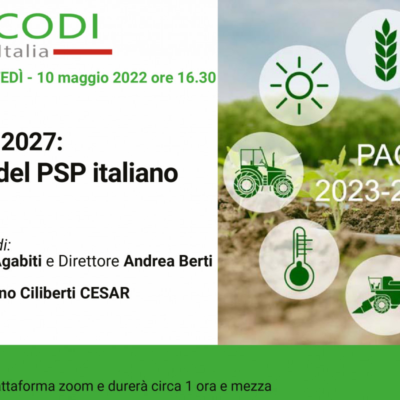 [Webinar] LA PAC 2023-2027 le proposte del PSP italiano