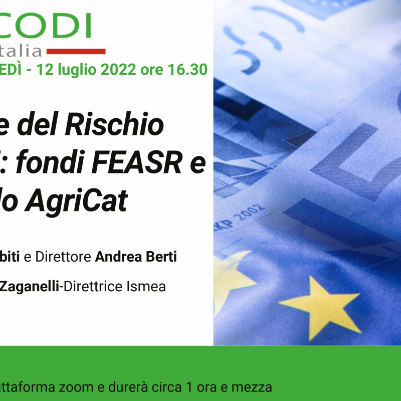 [Webinar] LA GESTIONE DEL RISCHIO 2023-2027 FONDI FEASR E NUOVO FONDO AGRICAT