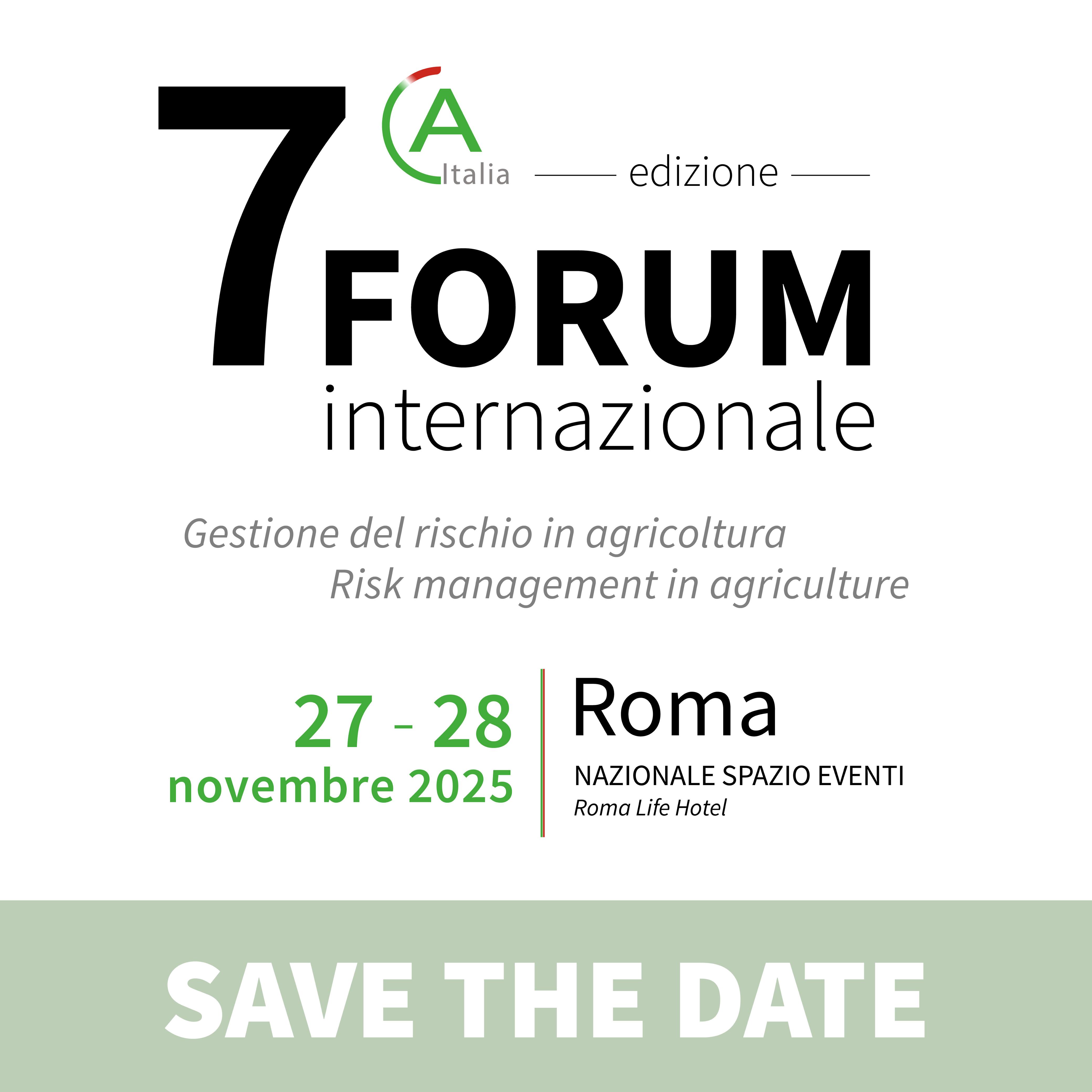 In arrivo la 7 edizione del Forum Internazionale - Gestione del Rischio in Agricoltura